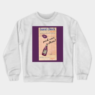 Pinot Noir Y2k Pink Guest Check Print Crewneck Sweatshirt